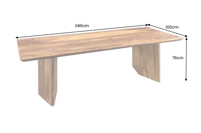 Masă de dining DIAMOND 240 cm din lemn de sheesham cu finisaj maro piatră [11]