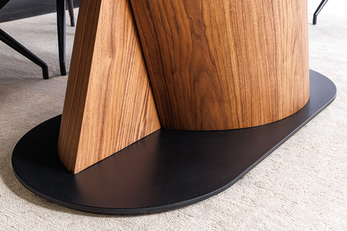 Masa de dining ELEMENTS extensibila din lemn de nuc si blat cu aspect de marmura, 180-260 cm [7]