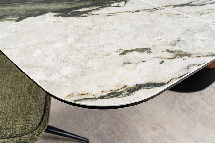 Masa de dining ELEMENTS extensibila din lemn de nuc si blat cu aspect de marmura, 180-260 cm [5]