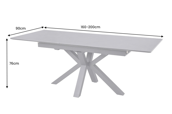 Masă de dining ETERNITY 160-200cm ceramică gri grafit cu sticlă securizată [9]