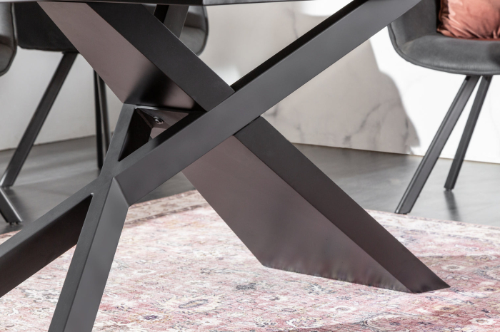 Masă de dining EUPHORIA 180-220-260cm ceramică aspect lava și sticlă securizată [7]