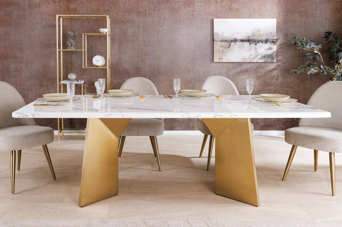 Masa de dining EXTRAVAGANCIA cu blat din marmura, 200 cm [4]