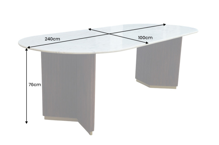 Masa de dining GATSBY din lemn de mango si blat din marmura, 240 cm [7]