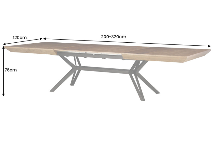 Masa de dining GIANT din lemn de nuc, 200-320 cm [10]
