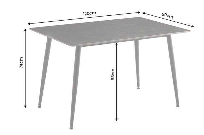 Masă de dining MILANO 120 cm, ceramică gri [7]