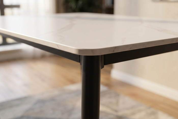 Masă de dining MILANO 140 cm, ceramică albă [5]
