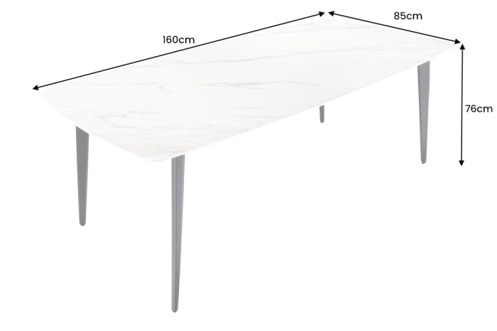 Masa de dining MILANO din ceramica alba, 160 cm [9]