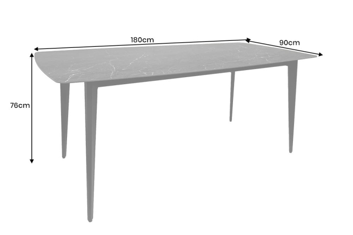 Masa de dining MILANO din ceramica antracit, 180 cm [10]