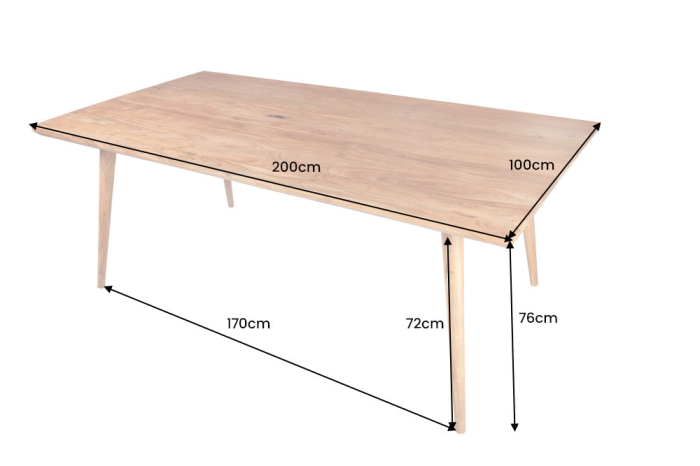Masa de dining MYSTIC LIVING din lemn de salcam, 200 cm [8]