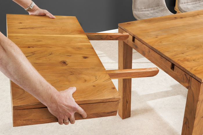 Masa de dining PURE extensibila din lemn de salcam, 120-200 cm [7]