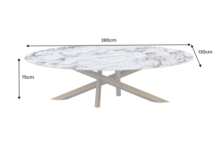 Masa de dining SCULPTURE blat cu aspect ceramic, 280 cm [8]