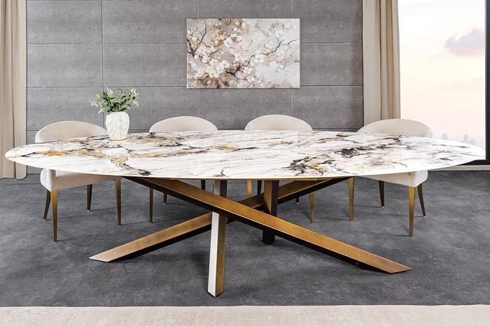 Masa de dining SCULPTURE blat cu aspect ceramic, 280 cm [4]