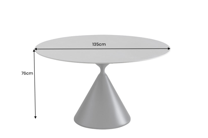 Masa de dining SIGNATURE cu blat ceramic gri, 135 cm [7]