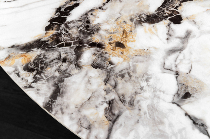 Masa de dining SPIN cu platou rotativ detasabil si aspect de marmura, 150 cm [5]