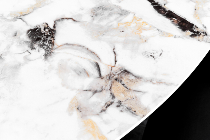 Masa de dining SPIN cu platou rotativ detasabil si aspect de marmura, 150 cm [6]