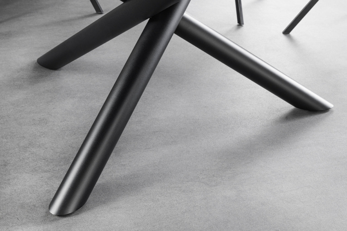 Masă de dining SPIN Ø 150cm cu platou detașabil ceramic aspect marmură alb [7]