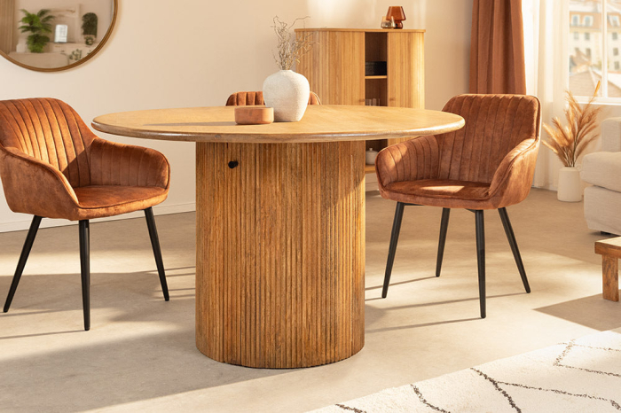 Masa de dining TRES CHIC din lemn de mango si spatiu de depozitare, 120 cm [3]