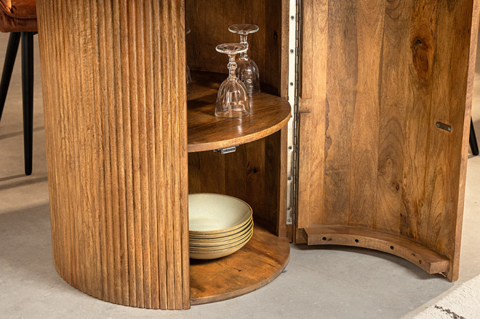 Masa de dining TRES CHIC din lemn de mango si spatiu de depozitare, 120 cm [5]