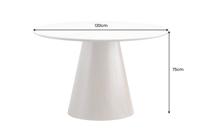 Masa de dining UNIQUE  din lemn de nuc si blat ceramic, 120 cm [10]
