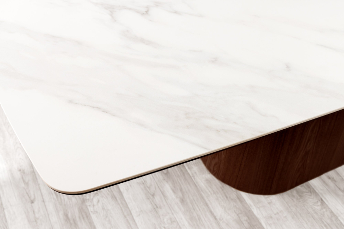 Masa de dining UNIQUE  din lemn de nuc si blat ceramic, 200 cm [5]