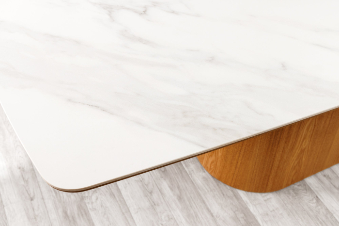 Masa de dining UNIQUE  din lemn de stejar si blat ceramic, 200 cm [6]