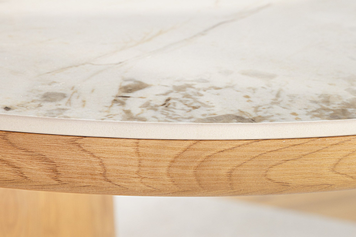 Masa de dining UNIQUE din lemn de stejar si blat din marmura, 200 cm [7]