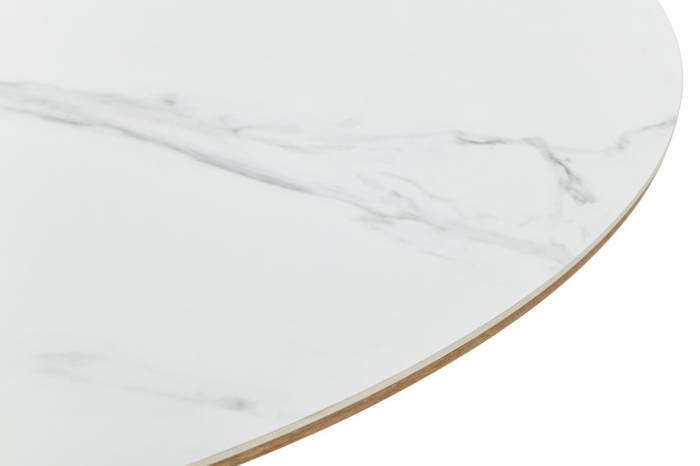 Masa de dining UNIQUE extensibila din lemn de stejar si blat din marmura, 160-200 cm [5]