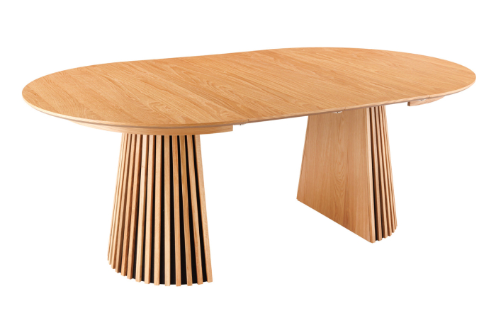 Masă de dining VALHALLA WOOD rotundă 120-160-200cm extensibilă stejar natural [4]