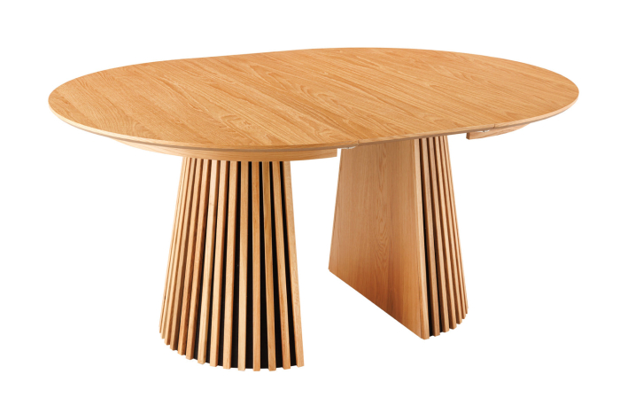 Masă de dining VALHALLA WOOD rotundă 120-160-200cm extensibilă stejar natural [3]