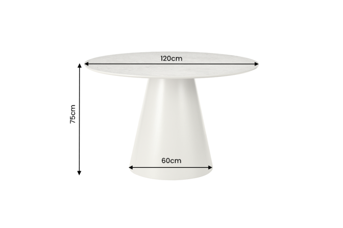 Masă de dining VOGUE rotundă de 120 cm, aspect de piatră gri [6]