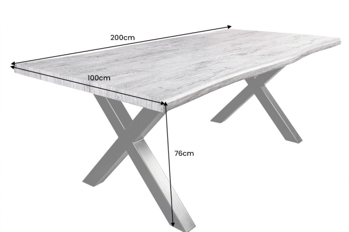 Masa de dining WILD din lemn de stejar gri, 200 cm [8]