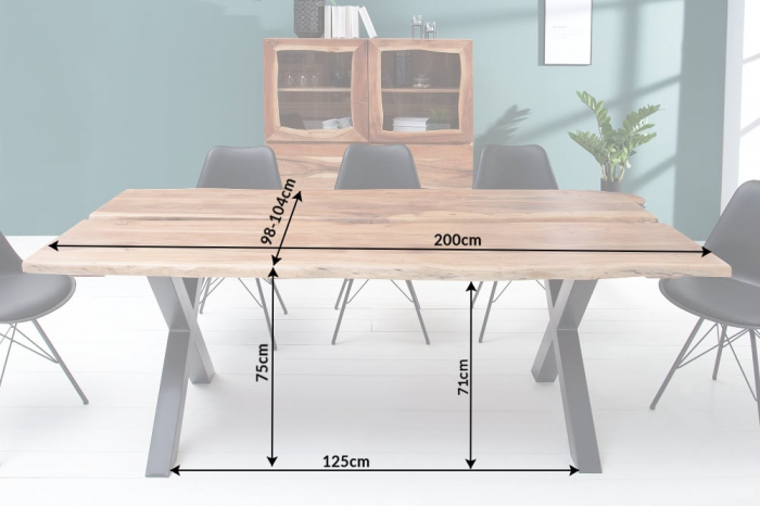 Masă dining din lemn de salcâm Amazonas, 200 cm [9]