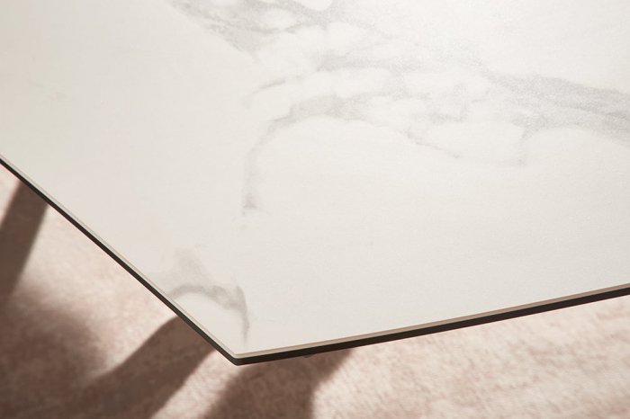 Masa dining extensibila cu blat din ceramica Inception 130-190 cm, alb [7]