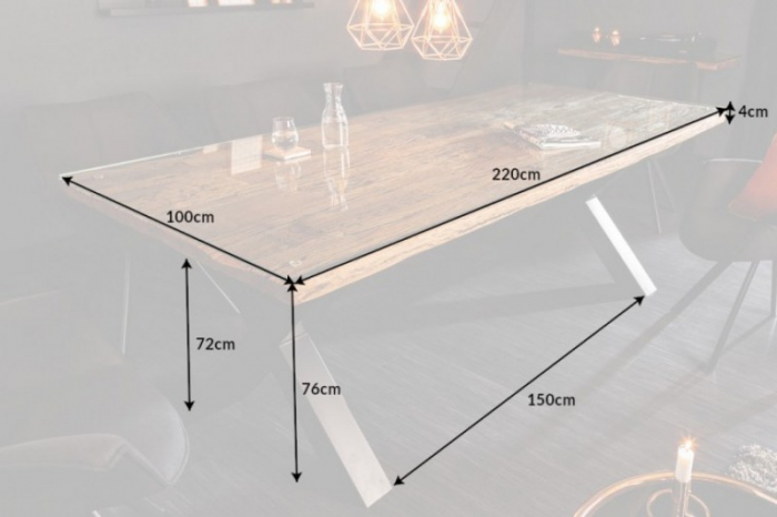 Masă dining din lemn masiv de tec Barracuda, 220 cm [7]