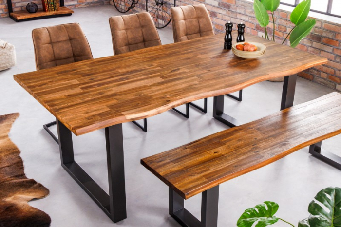 Masa dining dreptunghiulara Genesis cu blat din lemn de salcam, 200 cm [2]