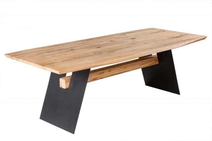 Masa dining dreptunghiulara Grand Oak cu blat din lemn de stejar, 200 cm [1]