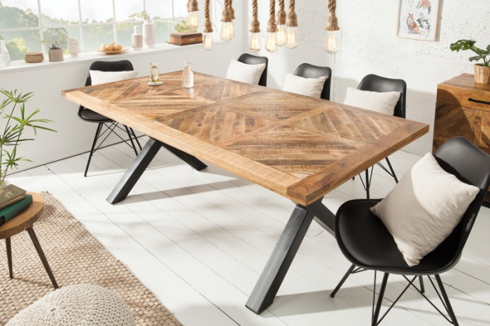 Masa dining dreptunghiulara Infinity Home cu blat din lemn de mango, 200 cm [2]