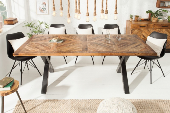 Masa dining dreptunghiulara Infinity Home cu blat din lemn de mango, 200 cm [3]