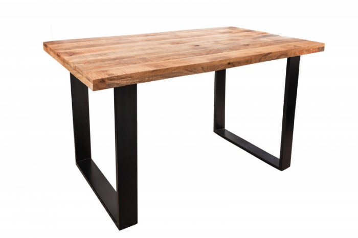 Masa dining dreptunghiulara Iron Craft cu blat din lemn de mango, 140 cm [6]