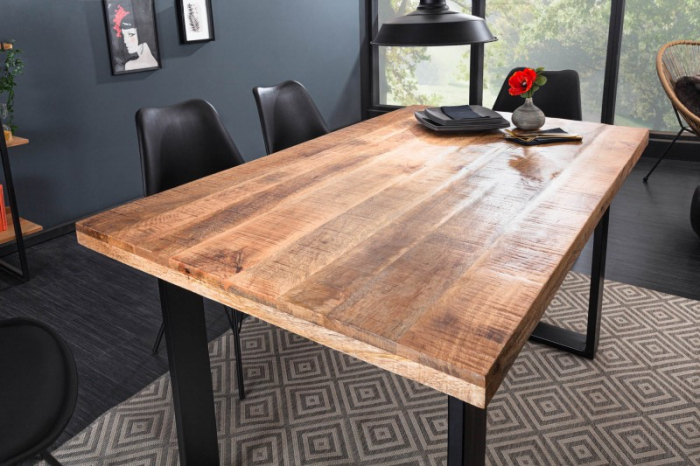 Masa dining dreptunghiulara Iron Craft cu blat din lemn de mango, 140 cm [2]