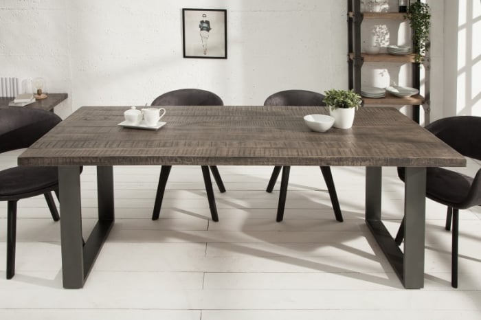 Masa dining dreptunghiulara Iron Craft cu blat din lemn de mango, 160 cm [2]