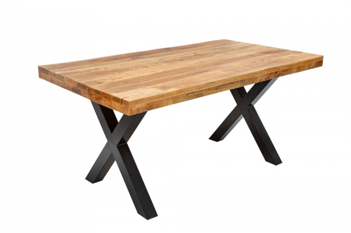 Masa dining dreptunghiulara Iron Craft cu blat din lemn de mango, 160 cm [1]