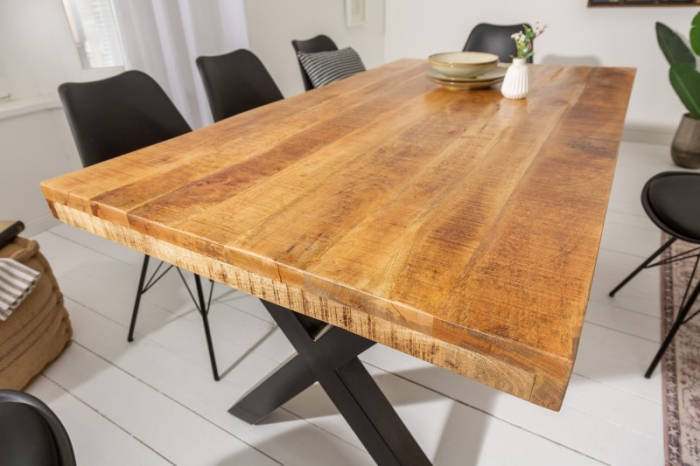Masa dining dreptunghiulara Iron Craft cu blat din lemn de mango, 160 cm [4]