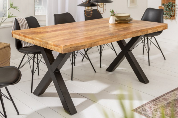 Masa dining dreptunghiulara Iron Craft cu blat din lemn de mango, 160 cm [2]