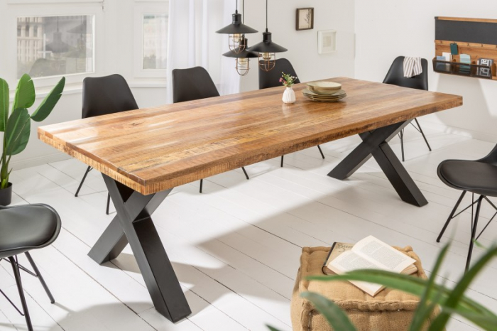 Masa dining dreptunghiulara Iron Craft cu blat din lemn de mango, 200 cm [2]