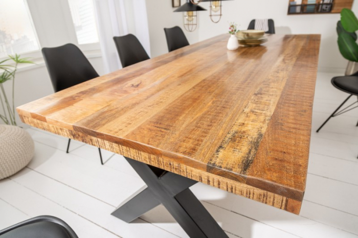 Masa dining dreptunghiulara Iron Craft cu blat din lemn de mango, 240 cm [3]
