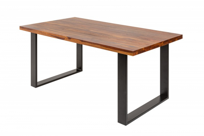 Masa dining dreptunghiulara Iron Craft cu blat din lemn de Sheesham, 140 cm [1]
