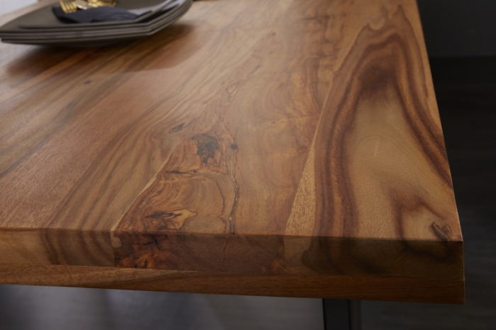 Masa dining dreptunghiulara Iron Craft cu blat din lemn de Sheesham, 140 cm [4]