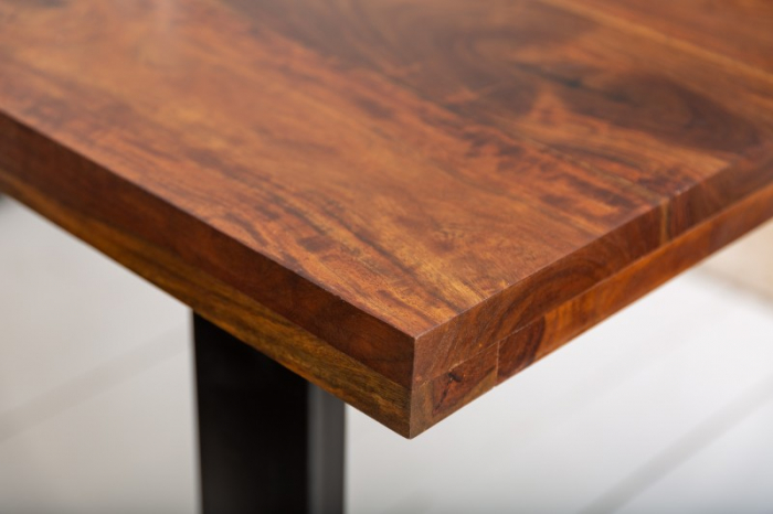 Masa dining dreptunghiulara Iron Craft cu blat din lemn de Sheesham, 140 cm [5]