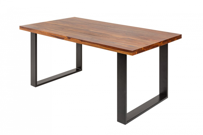 Masa dining dreptunghiulara Iron Craft cu blat din lemn de Sheesham, 140 cm [1]